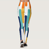 Retro Multi Color Block Holiday Muster Leggings (Rückseite)