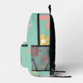 Retro Multi-Colored Daisy Pattern Bedruckter Rucksack (Rechts)
