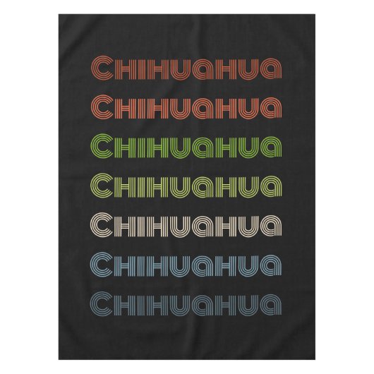 Retro Multicolor Chihuahua Fett Hund Lover Dekorat Tischdecke (Vorderseite)