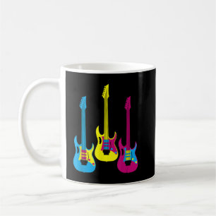 Retro Multicolor CMYK E-Gitarre Grafik Lead Kaffeetasse