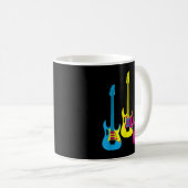 Retro Multicolor CMYK Electric Guitar Graphic Lead Kaffeetasse (VorderseiteRechts)