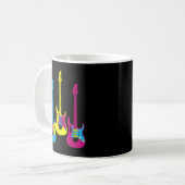 Retro Multicolor CMYK Electric Guitar Graphic Lead Kaffeetasse (Vorderseite Links)