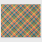 Retro Multicolor Cozy Plaid Pattern Christmas Cute Geschenkpapier (Flach)