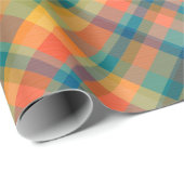 Retro Multicolor Cozy Plaid Pattern Christmas Cute Geschenkpapier (Rolleneckpunkt)