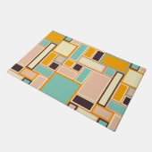 Retro Multicolor geometrische Blöcke Fußmatte (Schrägansicht)