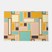 Retro Multicolor geometrische Blöcke Fußmatte (Vorderseite)