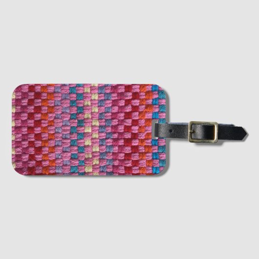 Retro Multicolor Potholder Karo Gepäckmarke Gepäckanhänger (Vorderseite (Horizontal))