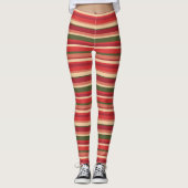 Retro Multicolor Streifen Leggings (Vorderseite)