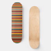 Retro Multicolour Stripe Modern Skateboard Deck (Vorderseite)