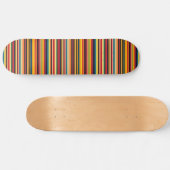 Retro Multicolour Stripe Modern Skateboard Deck (Horizontal)