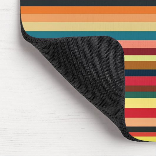Retro Multicoloured Stripe Modern Mouse Pad Mousepad (Ecke)