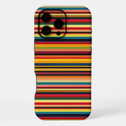 Retro Multicoloured Striped Print iPhone Case Hülle (Rückseite)