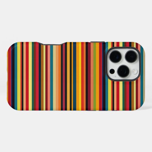 Retro Multicoloured Striped Print iPhone Case Hülle (Rückseite (Horizontal))