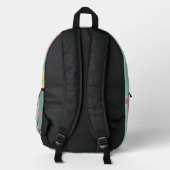 Retro-Multifarben-Gänseblümchen-Muster Bedruckter Rucksack (Rückseite)