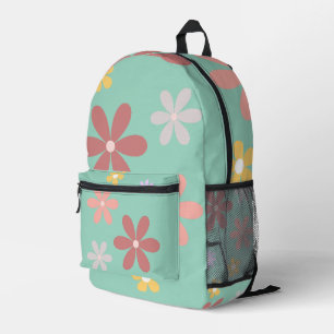 Retro-Multifarben-Gänseblümchen-Muster Bedruckter Rucksack