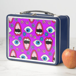Retro Mund und Augen Metall Lunch Box
