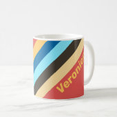 Retro Murmel Streifen mit Namen Kaffeetasse (VorderseiteRechts)