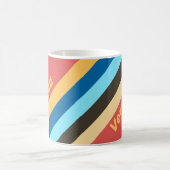 Retro Murmel Streifen mit Namen Kaffeetasse (Mittel)