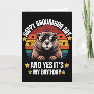 Retro-Murmeltier-Sungles-Birthday Alles Gute zum M Karte