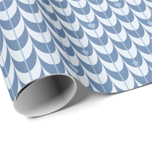 Retro-Muschel-Geometrisches Muster Geschenkpapier (Rolleneckpunkt)