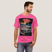 Retro Muscle Car Sunset T - Shirt - Klassisch amer (Vorne ganz)