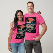 Retro Muscle Car Sunset T - Shirt - Klassisch amer (Unisex)