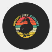 Retro Muscovy Duck Whisperer Funny Farmer Muscovy  Runder Aufkleber (Vorderseite)