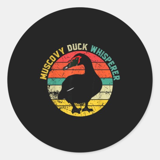 Retro Muscovy Duck Whisperer Funny Farmer Muscovy  Runder Aufkleber (Vorderseite)