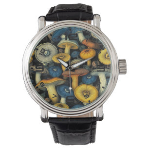 Retro Mushroom Art Watch - Natur trifft Eleganz Armbanduhr
