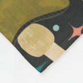 Retro Mushroom Black Woodland Fleecedecke (Ecke)