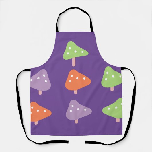 Retro Mushroom Colorful Pattern Schürze (Vorderseite)