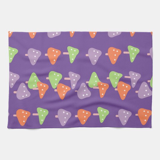 Retro Mushroom farbenfrohe Muster Geschirrtuch (Horizontal)