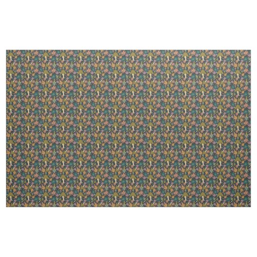 Retro Mushroom Floral Black Pattern Stoff (Fat Quarter (45,7 x 55,9 cm))