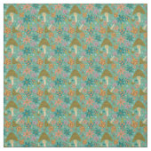 Retro Mushroom Floral Minze Muster Stoff (Muster)