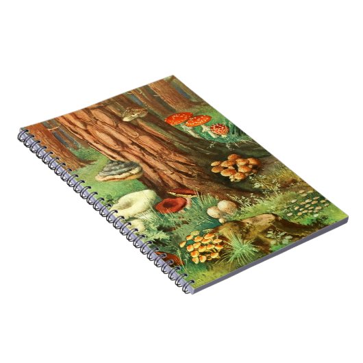 Retro Mushroom Forest Spiraljournal Notizblock (Rechte Seite)