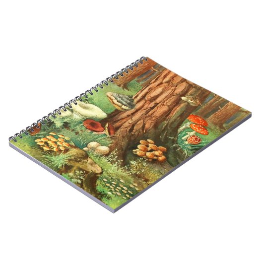 Retro Mushroom Forest Spiraljournal Notizblock (Linke Seite)