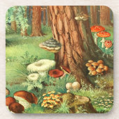 Retro Mushroom Forest Woodland Untersetzer Set (Vorderseite)