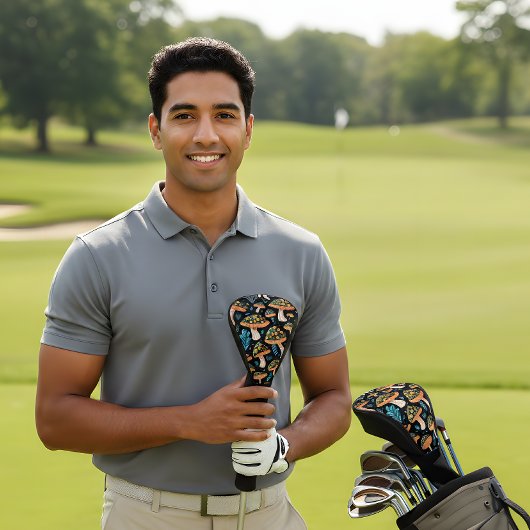 Retro Mushroom Golf Head Cover - Bold & Groovy Golf Headcover