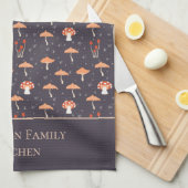 Retro Mushroom Pattern Family  Geschirrtuch (Viertel Falte)