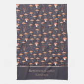 Retro Mushroom Pattern Family  Geschirrtuch (Vertikal)