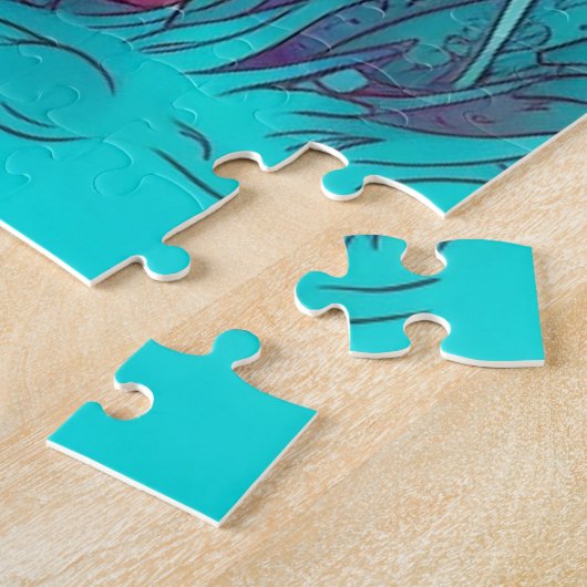 Retro Mushroom Village Illustration Art Puzzle (Seite)