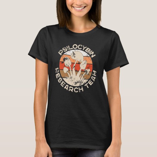 Retro Mushroom Vintag Psilocybin Research Team T-Shirt (Vorderseite)