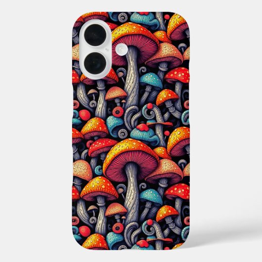 Retro Mushroom Whimsy iPhone Case (Rückseite)