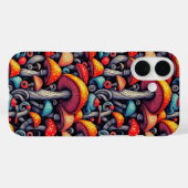 Retro Mushroom Whimsy iPhone Case (Rückseite (Horizontal))