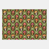 Retro Mushrooms Cotattcore Trio Geschenkpapier Set (Vorderseite 3)
