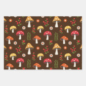 Retro Mushrooms Cotattcore Trio Geschenkpapier Set (Vorderseite 2)