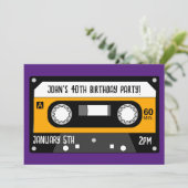 RETRO MUSIC CASSETTE GEBURTSTAG CUSTOM Einladungen (Stehend Vorderseite)