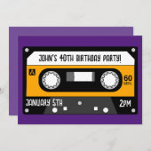 RETRO MUSIC CASSETTE GEBURTSTAG CUSTOM Einladungen (Vorne/Hinten)
