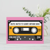 RETRO MUSIC CASSETTE GEBURTSTAG CUSTOM Einladungen (Stehend Vorderseite)