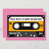 RETRO MUSIC CASSETTE GEBURTSTAG CUSTOM Einladungen (Vorne/Hinten)